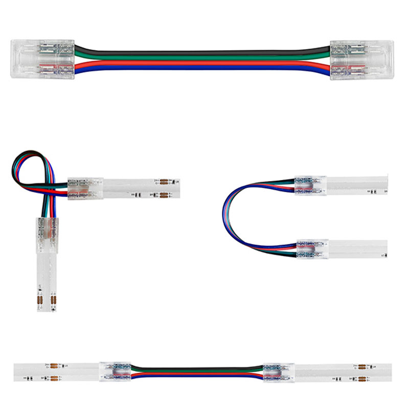 Solderless 10mm Tape to Tape COB RGB LED Strip Light 4-Pin Connector Solderless 10mm Tape to Tape COB RGB LED Strip Light 4-Pin Connector